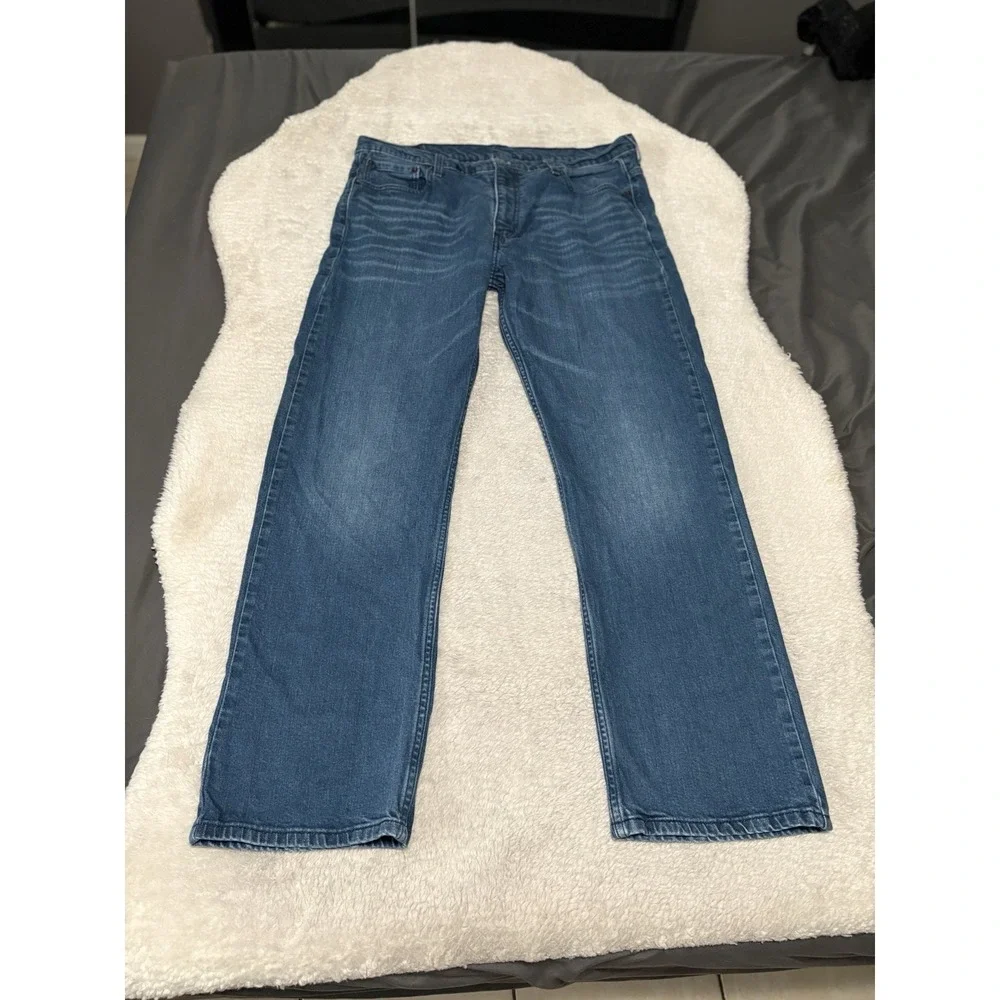 Levi's 569 Mens 36x34 Act (36x32) Loose Straight Blue Denim Jeans Pants Stretch‎